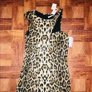 Animal Print and Sequin Mini Dress